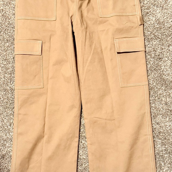 Hem & Thread Tan Wide Leg Cargo Pants - Picture 7 of 9